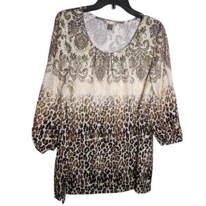 White Stag Animal Print‎ Top Size XL